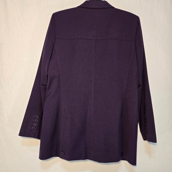 Vintage HARVE BENARD Old Money Preppy Purple Wool Blazer Jacket Size 10 LIKE NEW - Picture 2 of 16